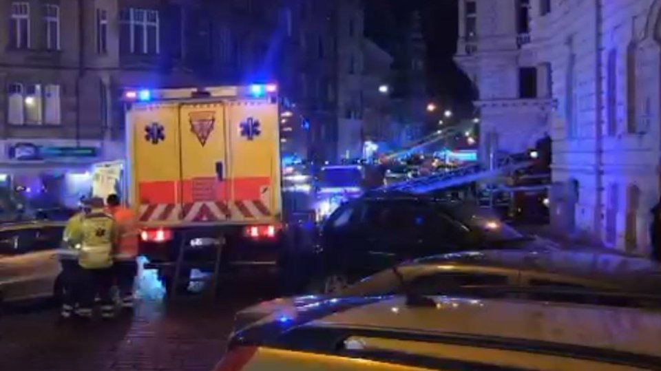 Požár v hotelu v centru Prahy
